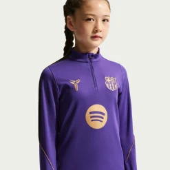 Nike FC Barcelona Strike Trainingspak 1/4-Zip 2026-2027 Kids Paars Zwart Goud