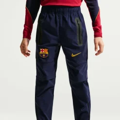 Nike FC Barcelona Tech Woven Trainingsbroek 2026-2027 Kids Donkerblauw Geel