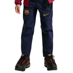 Nike FC Barcelona Tech Woven Trainingsbroek 2026-2027 Kids Donkerblauw Geel