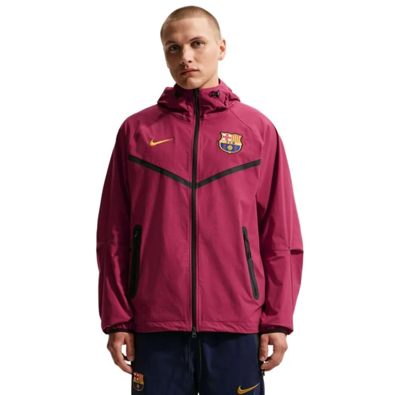 Nike FC Barcelona Tech Woven Windrunner Jack 2026-2027 Rood Geel Zwart
