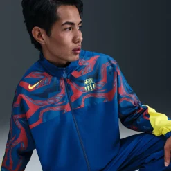 Nike FC Barcelona Woven Trainingspak Full-Zip 2025-2026 Donkerblauw Geel Rood