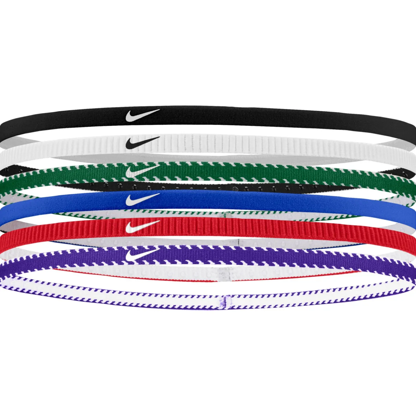 Nike Flex Classic Slim Haarbanden 6-Pack Blauw Rood Wit