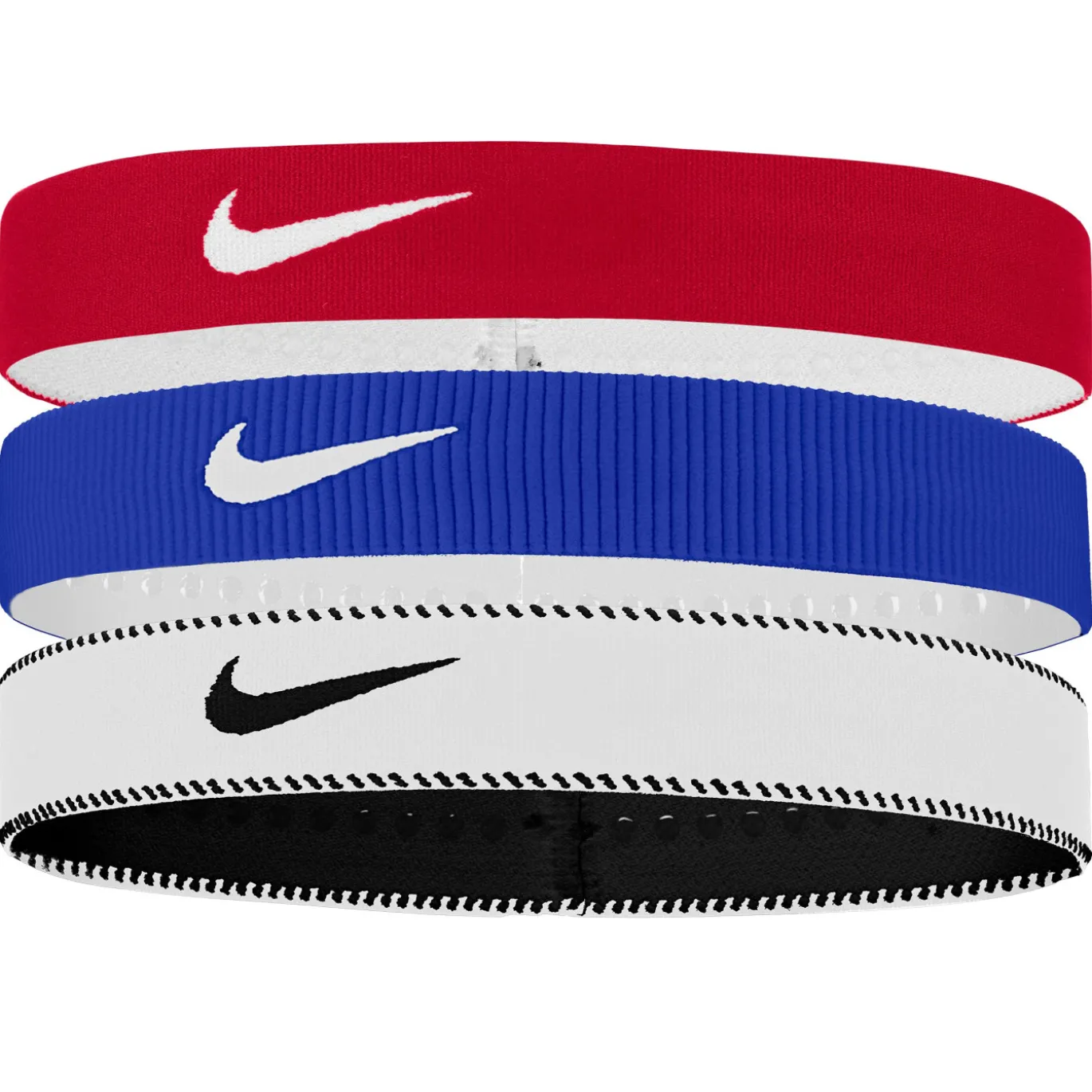 Nike Flex Classic Wide Hoofdbanden 3-Pack Rood Blauw Wit