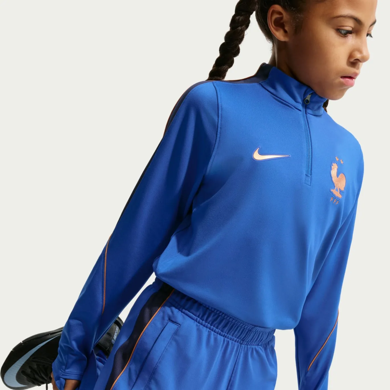 Nike Frankrijk Strike Trainingstrui 1/4-Zip 2026-2028 Kids Blauw Brons