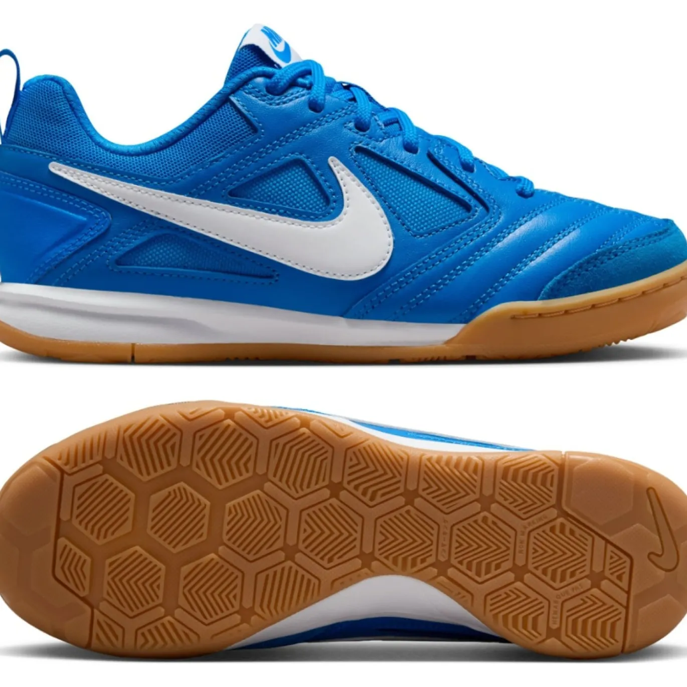 Nike Gato Zaalvoetbalschoenen (IN) Kids Blauw Wit Bruin