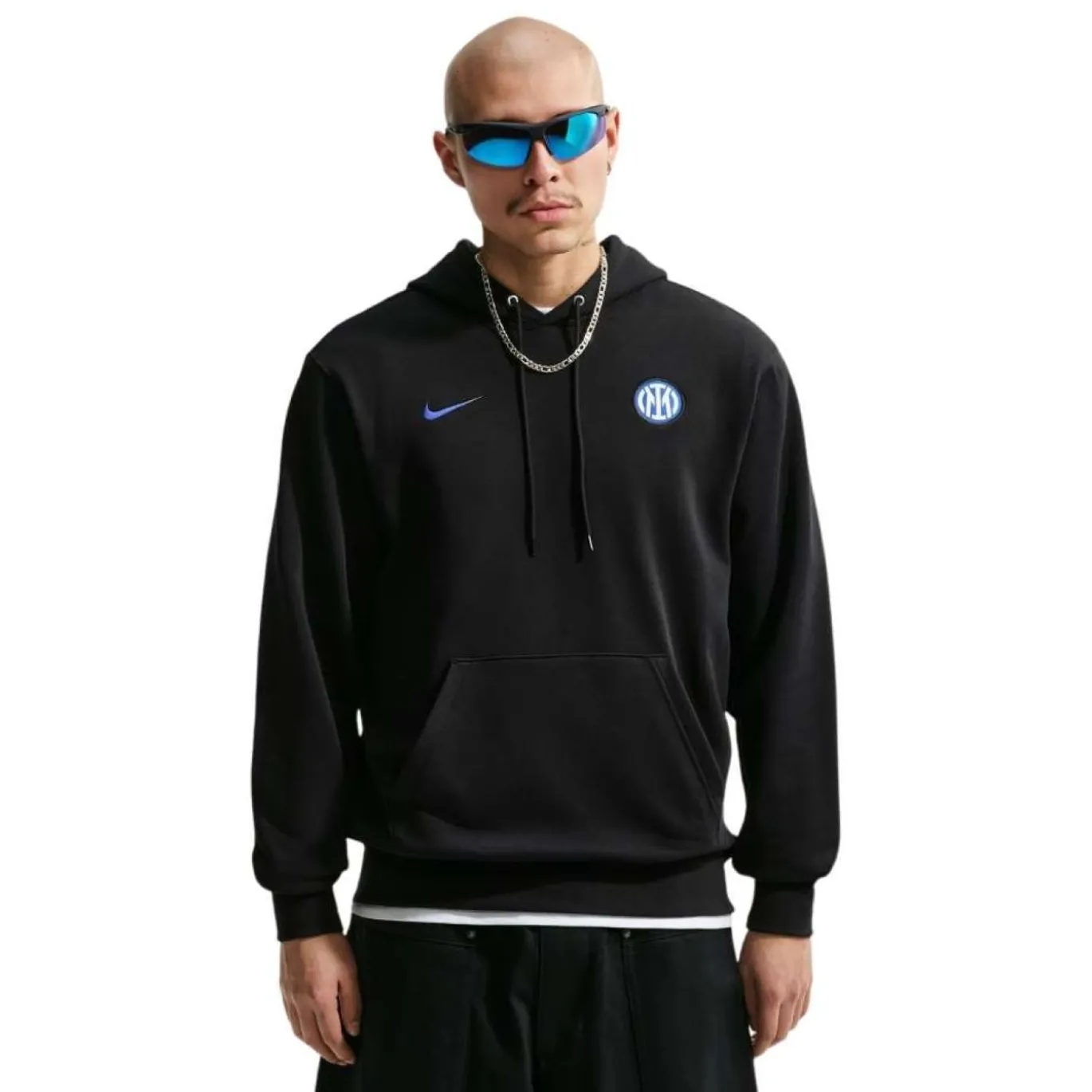 Nike Inter Milan Club Sportswear Hoodie 2026-2027 Zwart Donkerblauw Wit