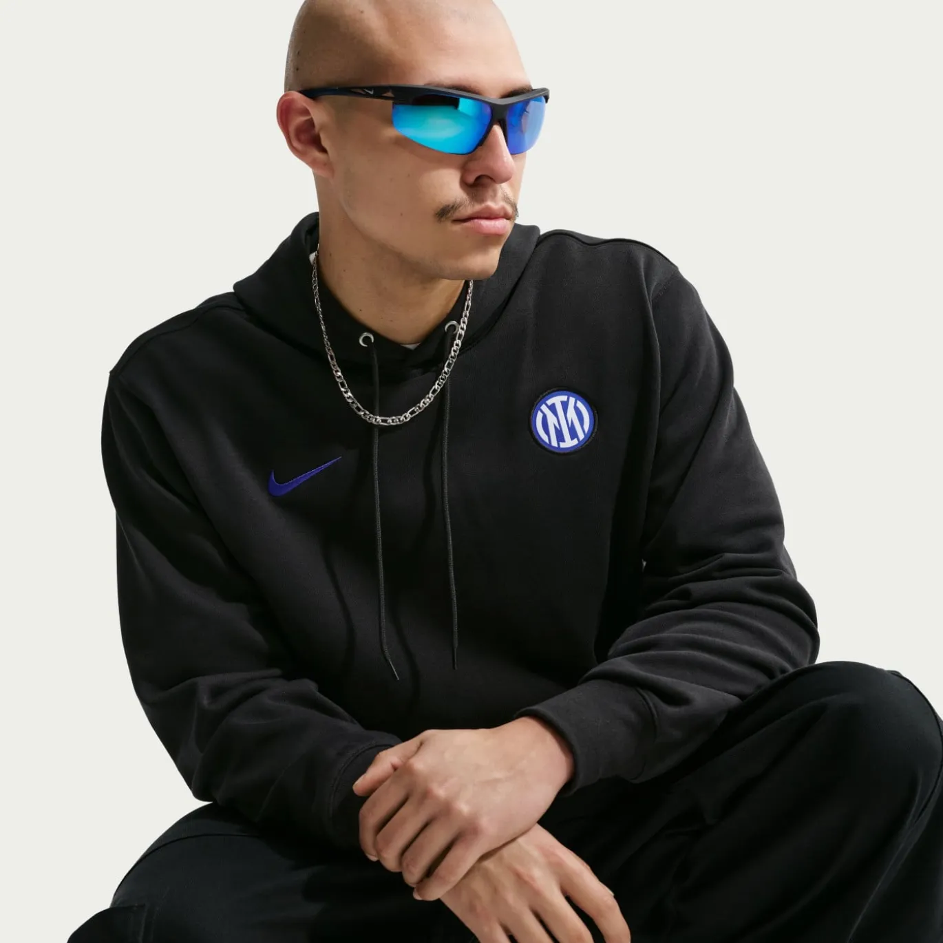 Nike Inter Milan Club Sportswear Hoodie 2026-2027 Zwart Donkerblauw Wit