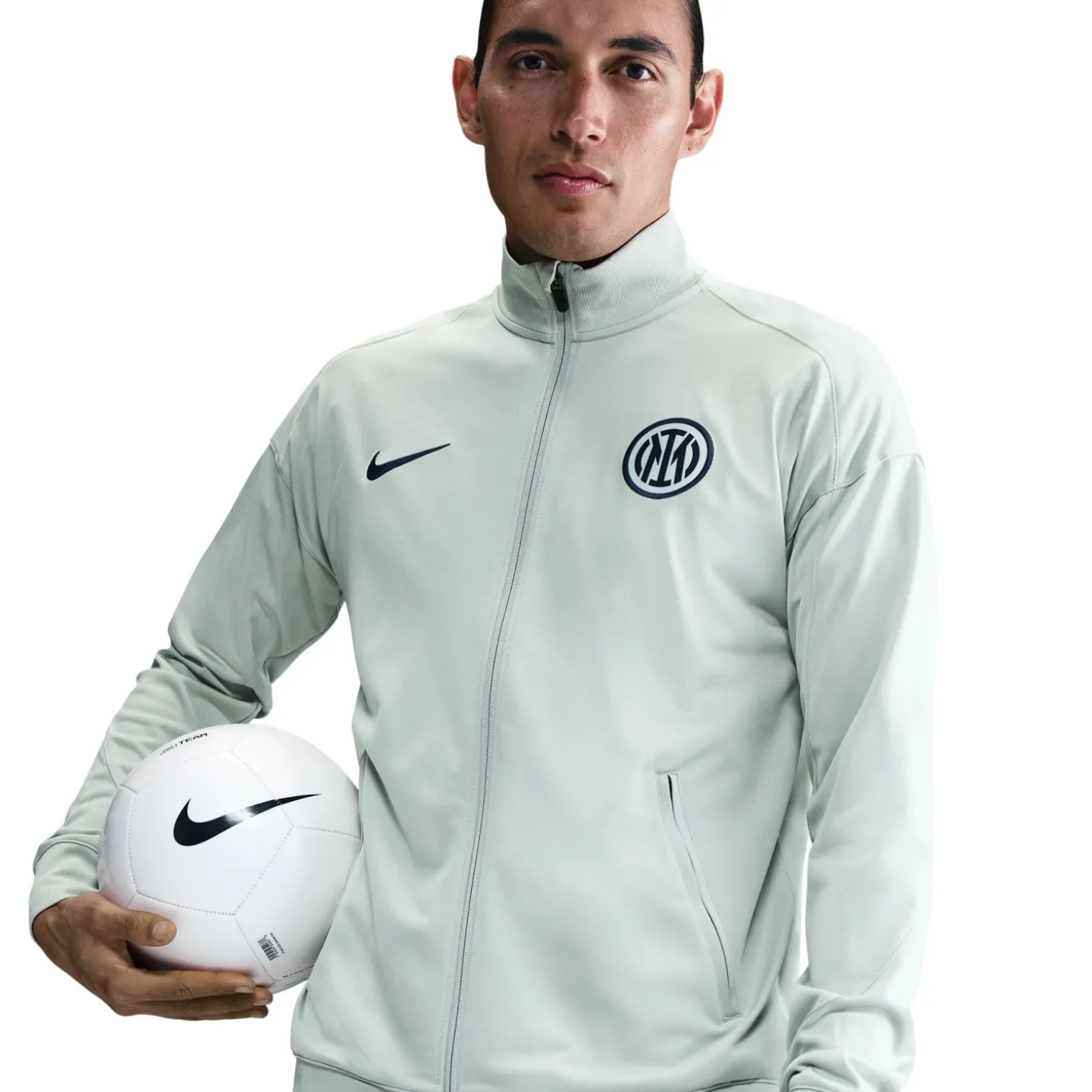 Nike Inter Milan Strike Trainingspak Full-Zip 2025-2026 Lichtgrijs Donkerblauw Wit