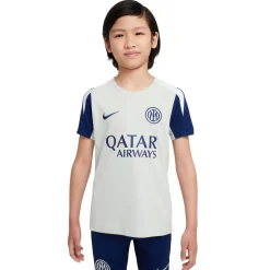 Nike Inter Milan Strike Trainingsshirt 2025-2026 Kids Lichtgrijs Donkerblauw Wit