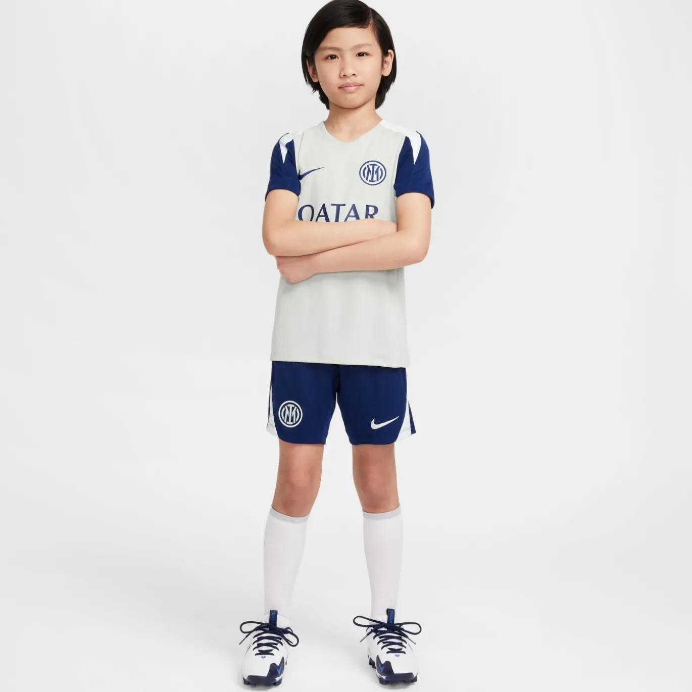 Nike Inter Milan Strike Trainingsbroekje 2025-2026 Kids Donkerblauw Wit