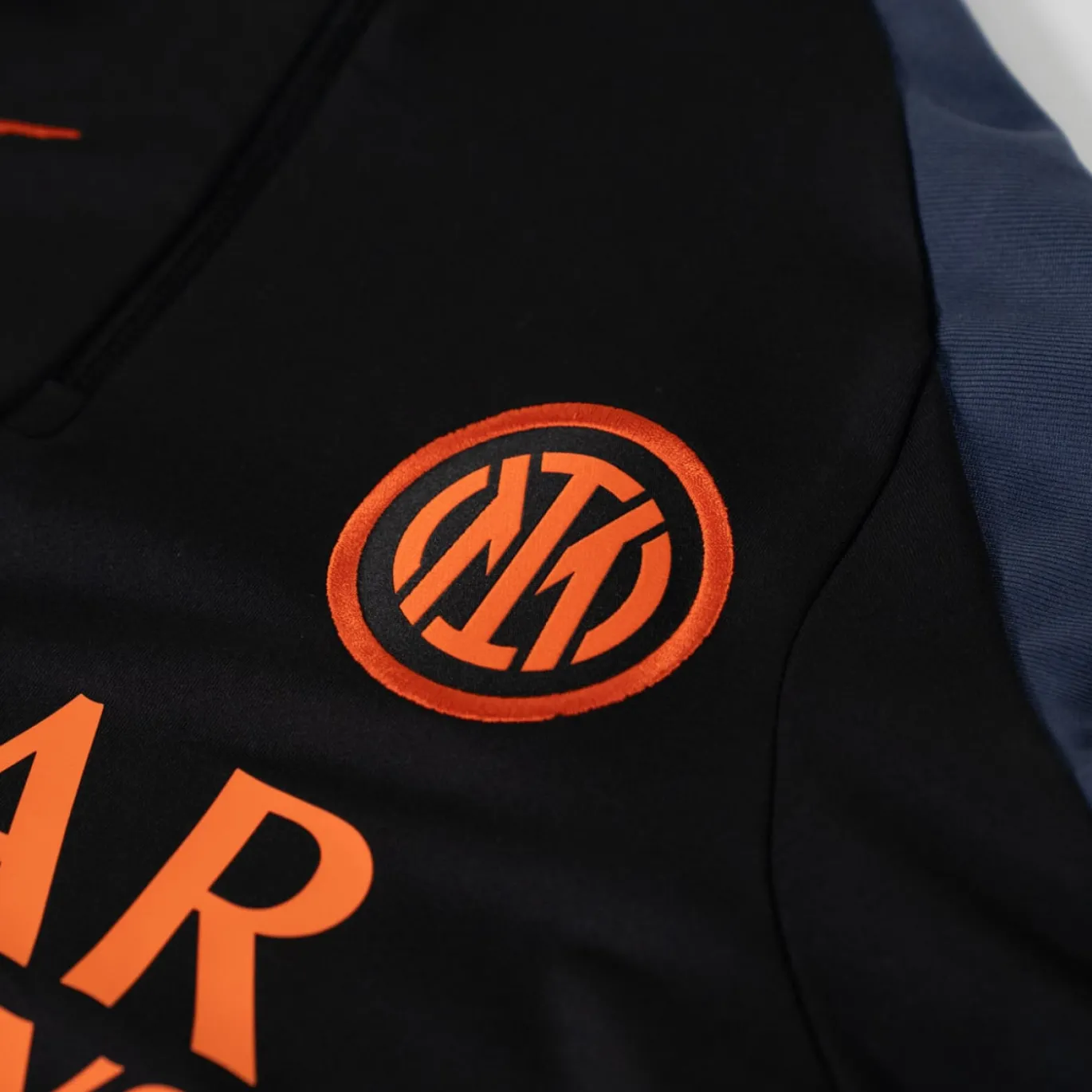 Nike Inter Milan Strike Trainingstrui 1/4-Zip 2025-2026 Zwart Donkerblauw Oranje