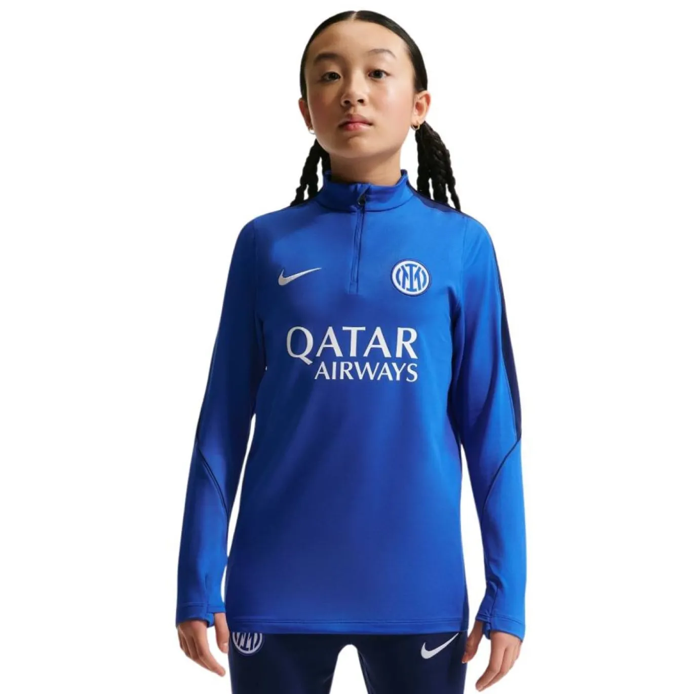 Nike Inter Milan Strike Trainingspak 1/4-Zip 2026-2027 Kids Blauw Donkerblauw Wit