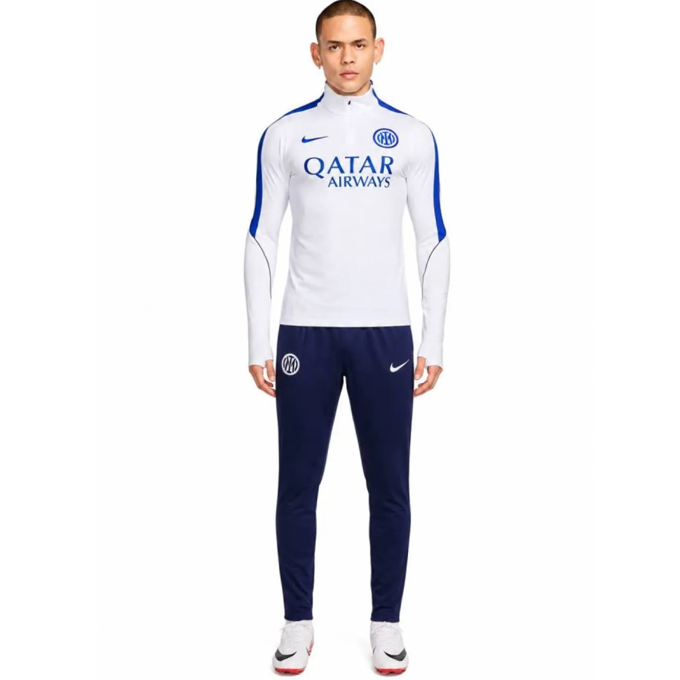 Nike Inter Milan Strike Trainingspak 1/4-Zip 2026-2027 Wit Donkerblauw