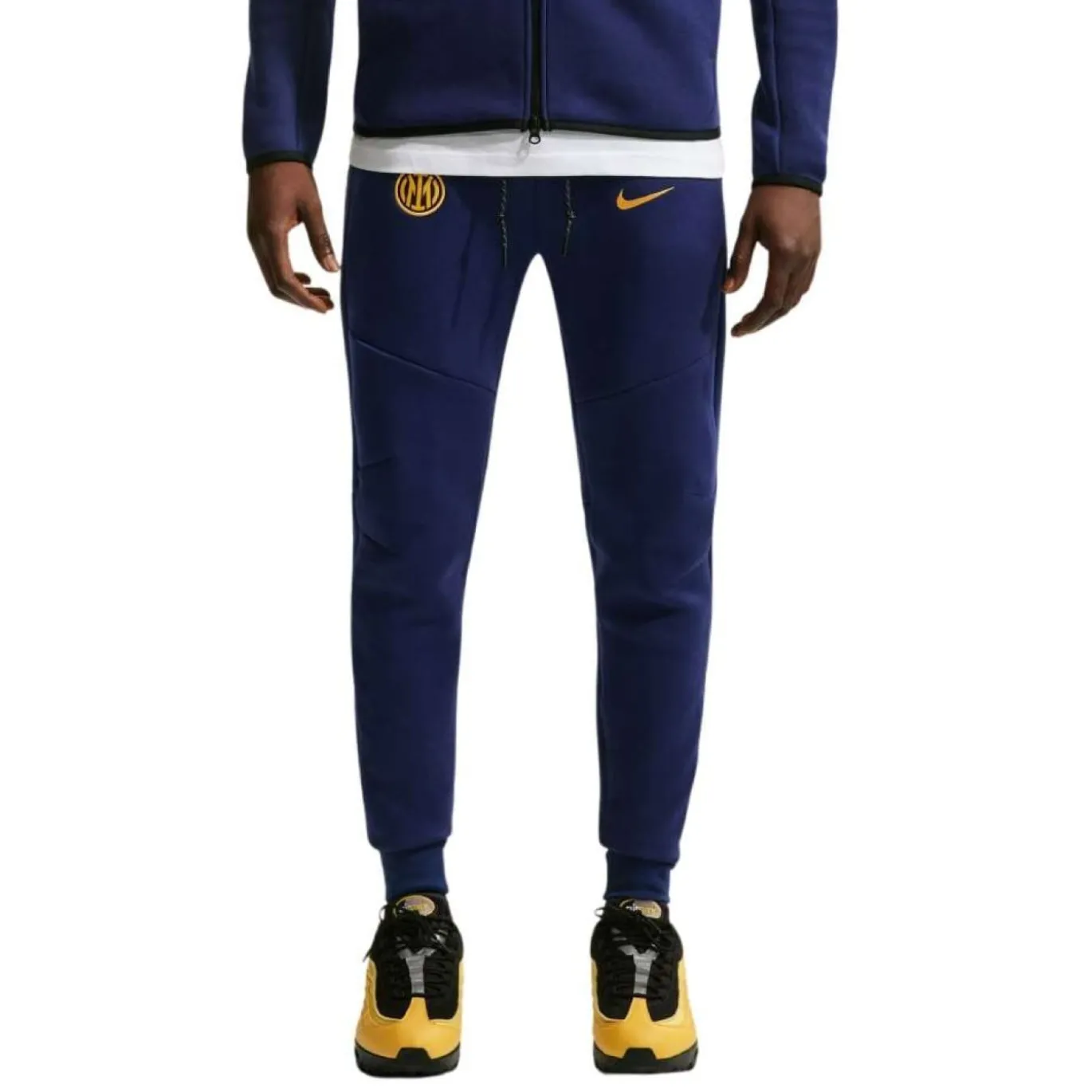 Nike Inter Milan Tech Fleece Joggingbroek 2026-2027 Donkerblauw Zwart Goudgeel