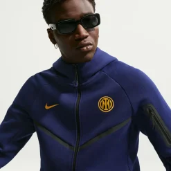 Nike Inter Milan Tech Fleece Trainingspak 2026-2027 Donkerblauw Zwart Goudgeel