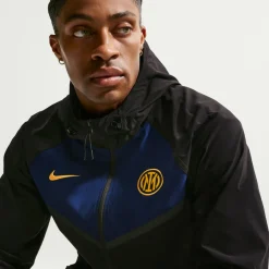 Nike Inter Milan Tech Woven Windrunner Jack Zwart Blauw Goud