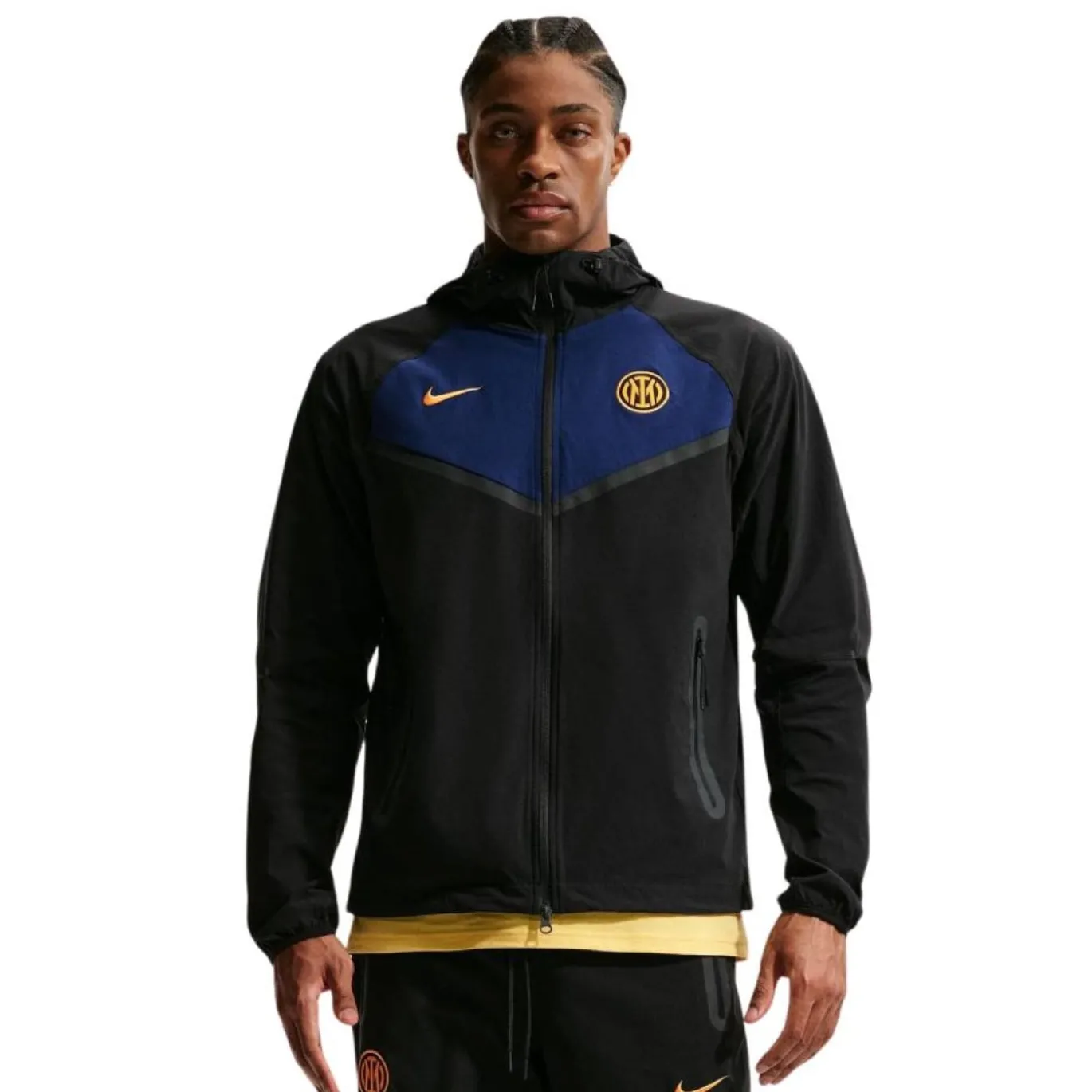 Nike Inter Milan Tech Woven Windrunner Jack Zwart Blauw Goud