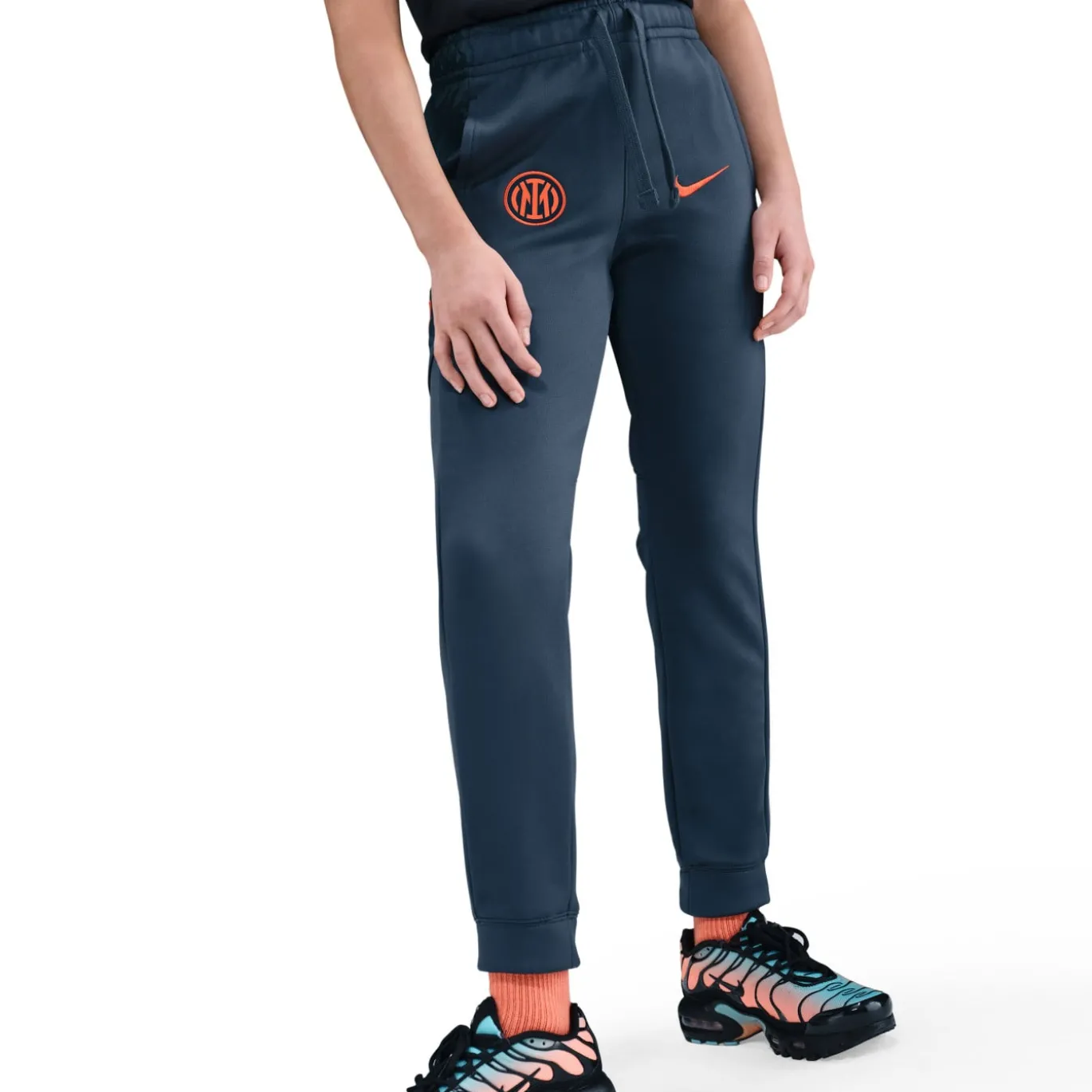 Nike Inter Milan Trainingspak Full-Zip Woven 2025-2026 Kids Donkerblauw Zwart Oranje