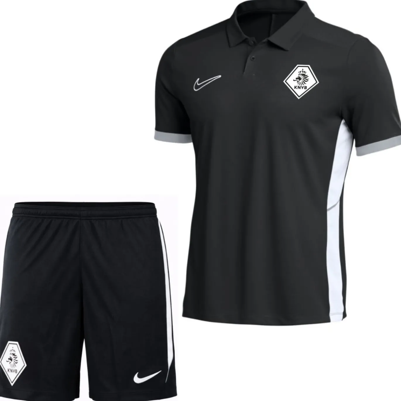 Nike KNVB Scheidsrechters Polo Trainingsset 2026-2028 Zwart Wit