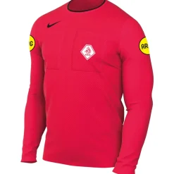Nike KNVB Scheidsrechtersshirt Lange Mouwen 2024-2026 Felrood Zwart