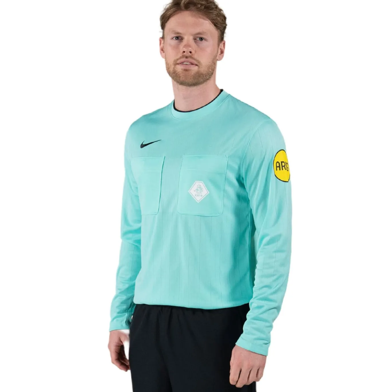 Nike KNVB Scheidsrechtersshirt Lange Mouwen 2024-2026 Turquoise Zwart