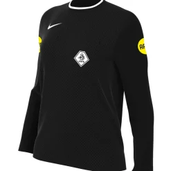 Nike KNVB Scheidsrechtersshirt 2024-2026 Lange Mouwen Dames Zwart Wit