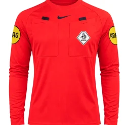 Nike KNVB Scheidsrechtersshirt 2026-2028 Lange Mouwen Felrood Zwart