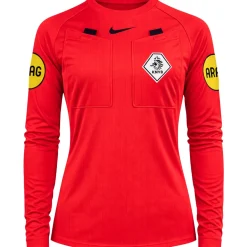 Nike KNVB Scheidsrechterstenue 2026-2028 Lange Mouwen Dames Felrood Zwart