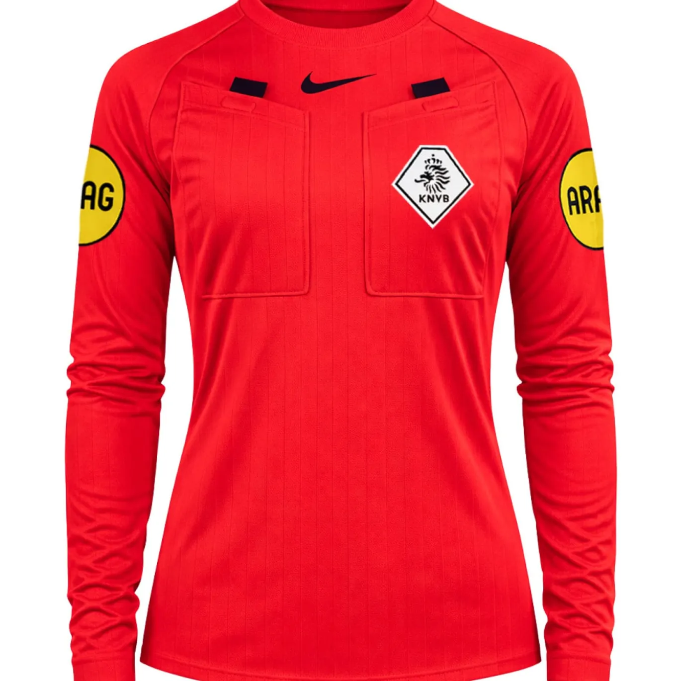 Nike KNVB Scheidsrechterstenue 2026-2028 Lange Mouwen Dames Felrood Zwart