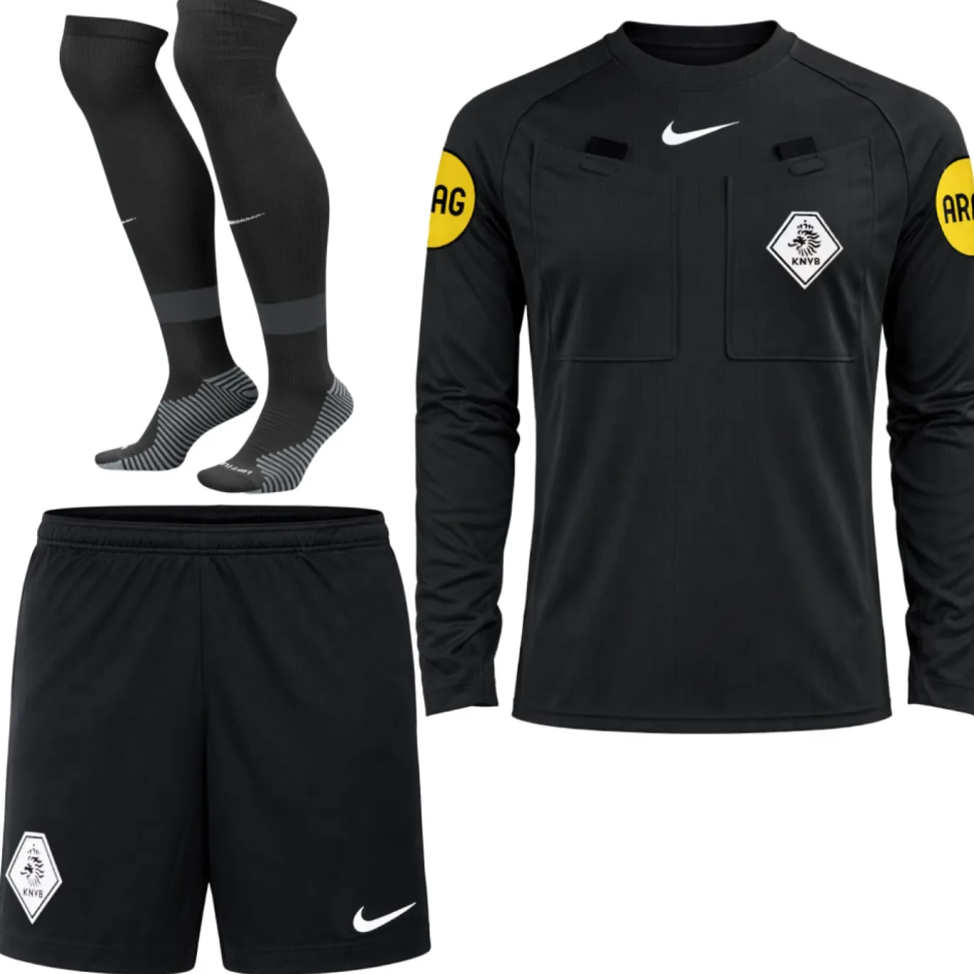 Nike KNVB Scheidsrechterstenue 2026-2028 Lange Mouwen Zwart Wit
