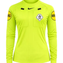 Nike KNVB Scheidsrechterstenue 2026-2028 Lange Mouwen Dames Neon Geel Zwart