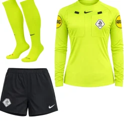 Nike KNVB Scheidsrechterstenue 2026-2028 Lange Mouwen Dames Neon Geel Zwart