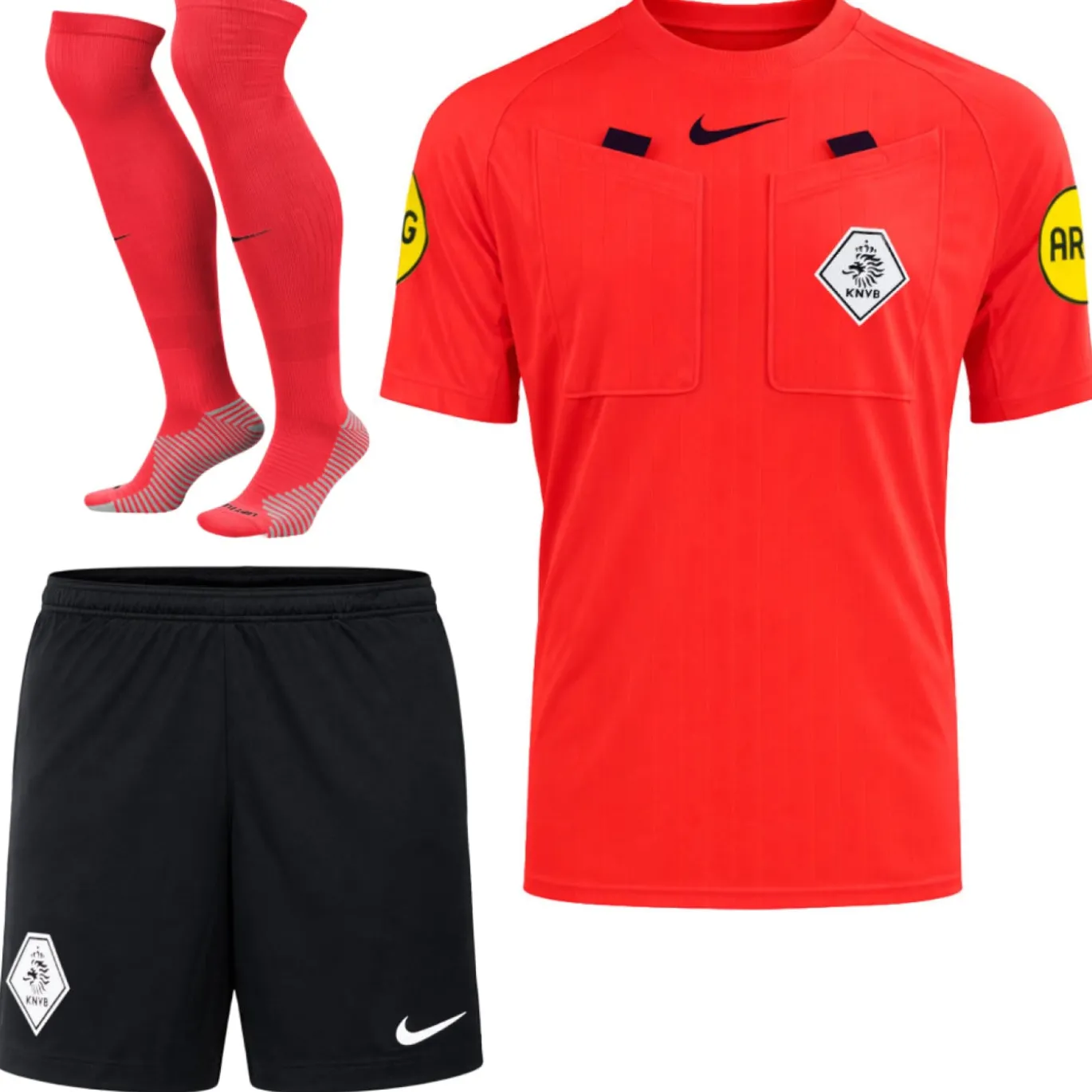 Nike KNVB Scheidsrechterstenue 2026-2028 Felrood Zwart