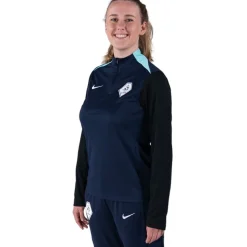 Nike KNVB Scheidsrechters Trainingstrui 1/4-Zip 2024-2026 Dames Donkerblauw Turquoise