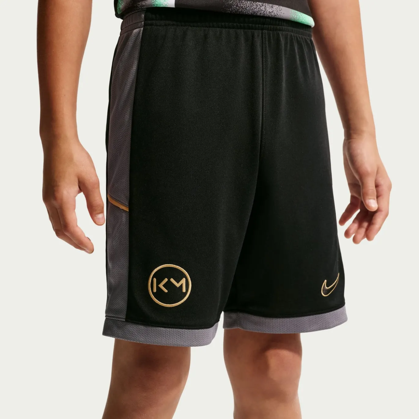 Nike Kylian Mbappé Academy 25 Trainingsset Kids Zwart Grijs Mintgroen Goud