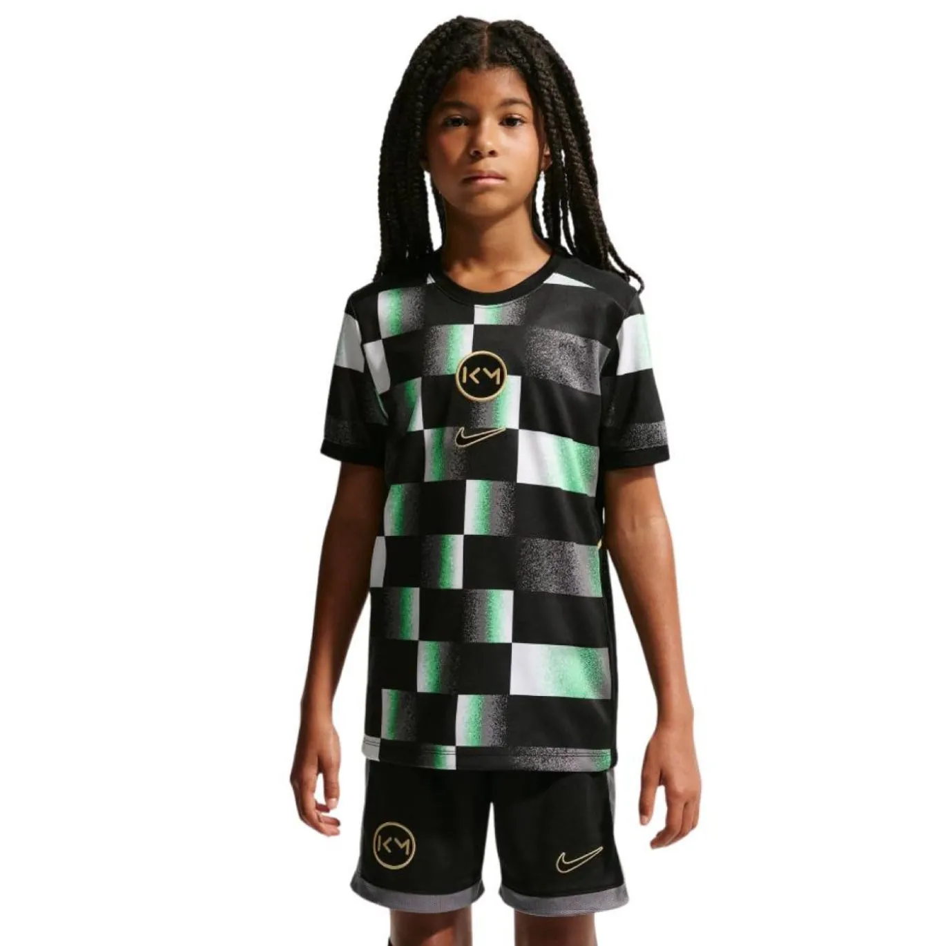 Nike Kylian Mbappé Academy 25 Trainingsshirt Zwart Grijs Mintgroen Wit Goud