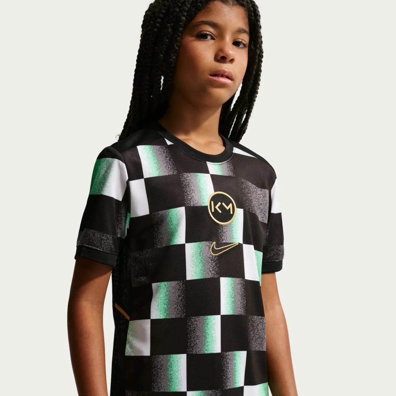 Nike Kylian Mbappé Academy 25 Trainingsshirt Zwart Grijs Mintgroen Wit Goud