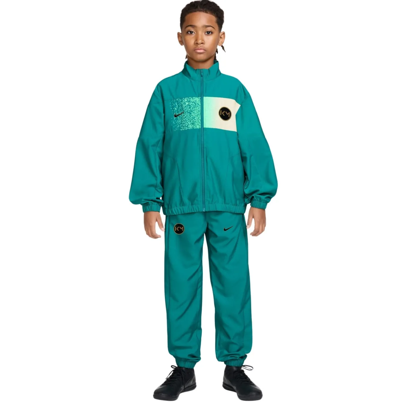 Nike Kylian Mbappé Woven Trainingspak Kids Groenblauw Mintgroen Goud