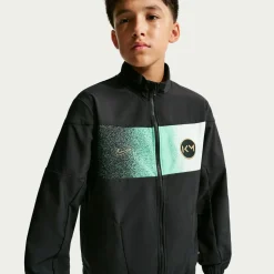 Nike Kylian Mbappé Woven Trainingspak Kids Zwart Mintgroen Goud