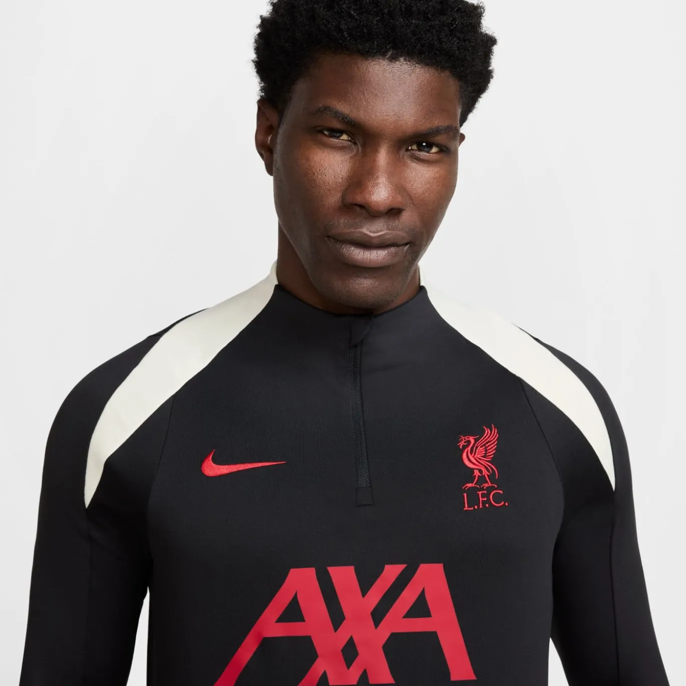 Nike Liverpool Strike Trainingspak 1/4-Zip 2024-2025 Zwart Rood Gebroken Wit