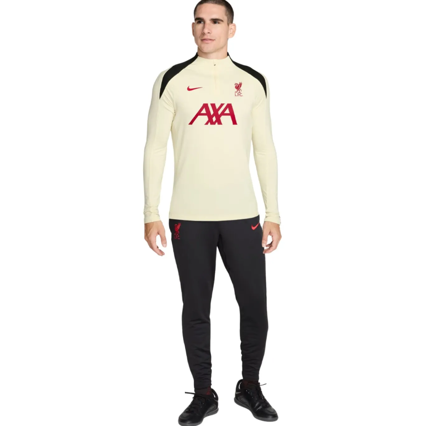Nike Liverpool Strike Trainingspak 1/4-Zip 2024-2025 Gebroken Wit Zwart Rood