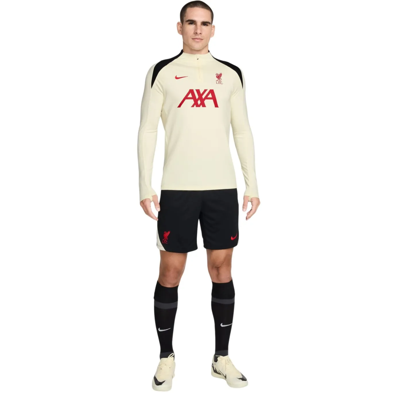 Nike Liverpool Strike Trainingstrui 1/4-Zip 2024-2025 Gebroken Wit Rood Zwart