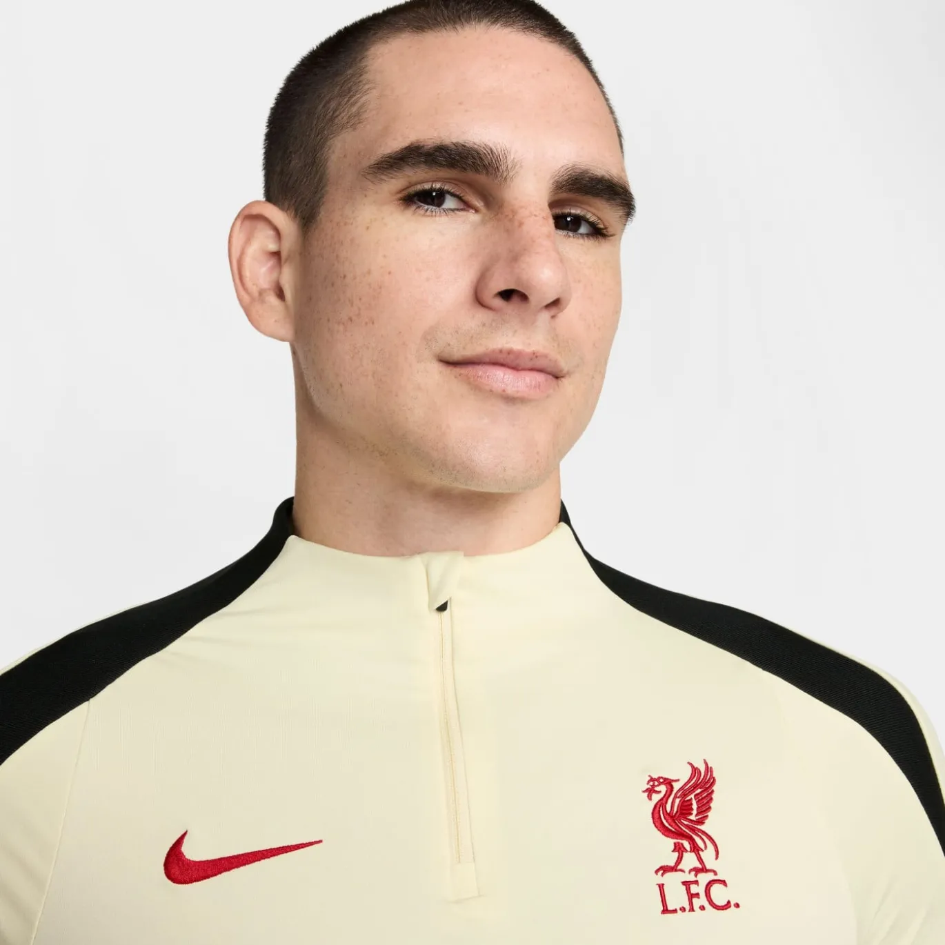 Nike Liverpool Strike Trainingstrui 1/4-Zip 2024-2025 Gebroken Wit Rood Zwart