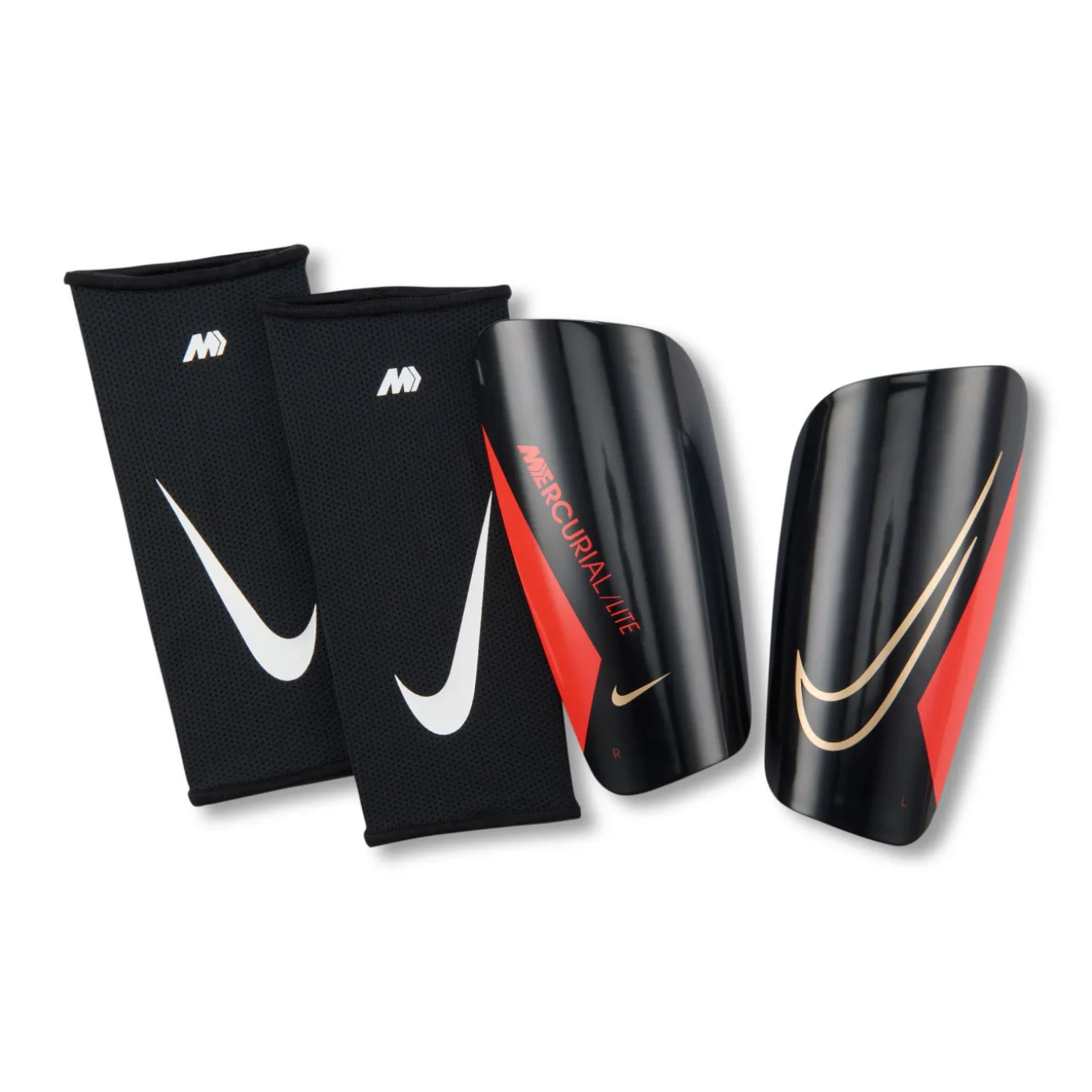 Nike Mercurial Lite Scheenbeschermers Zwart Felrood Goud