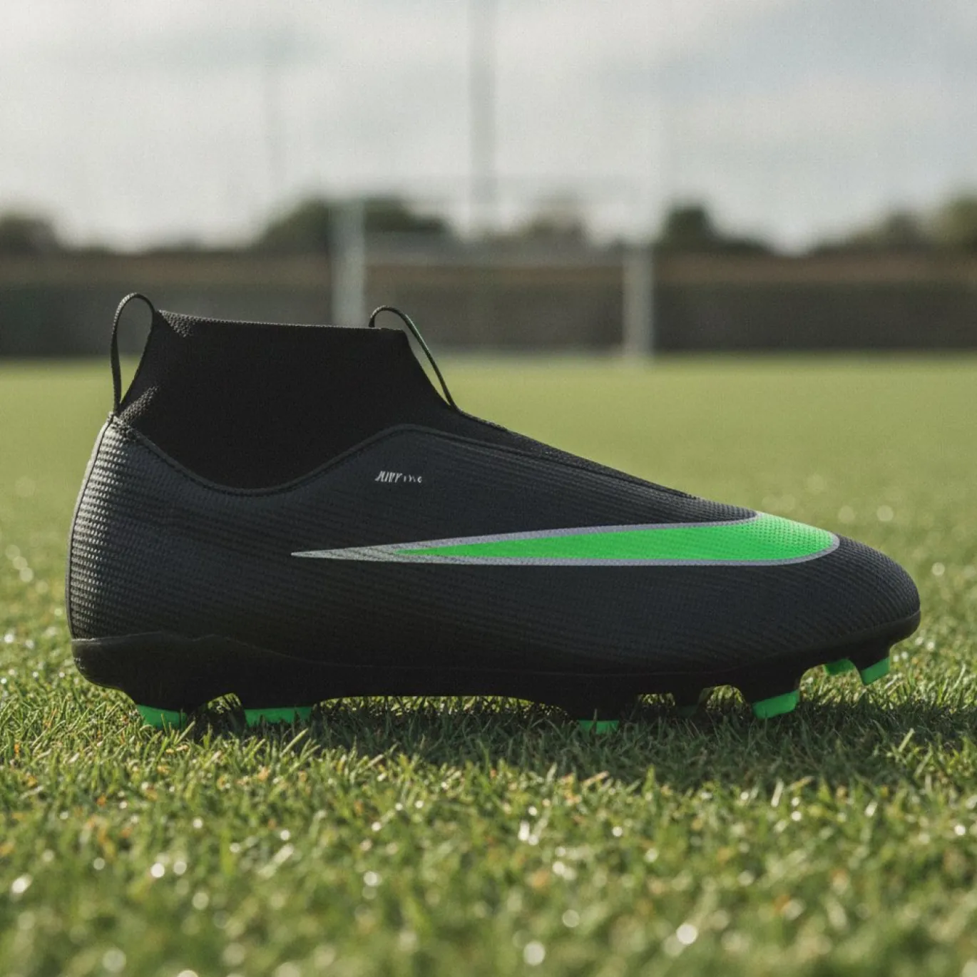 Nike Mercurial Superfly 11 Academy Gras / Kunstgras Voetbalschoenen (MG) Kids Zwart Felgroen Zilvergrijs