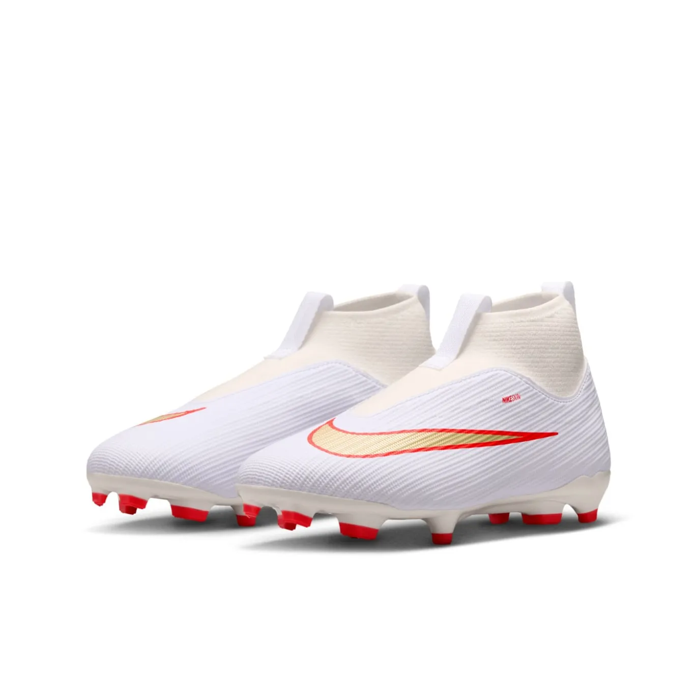 Nike Mercurial Superfly 11 Academy Gras / Kunstgras Voetbalschoenen (MG) Kids Wit Felrood Goud