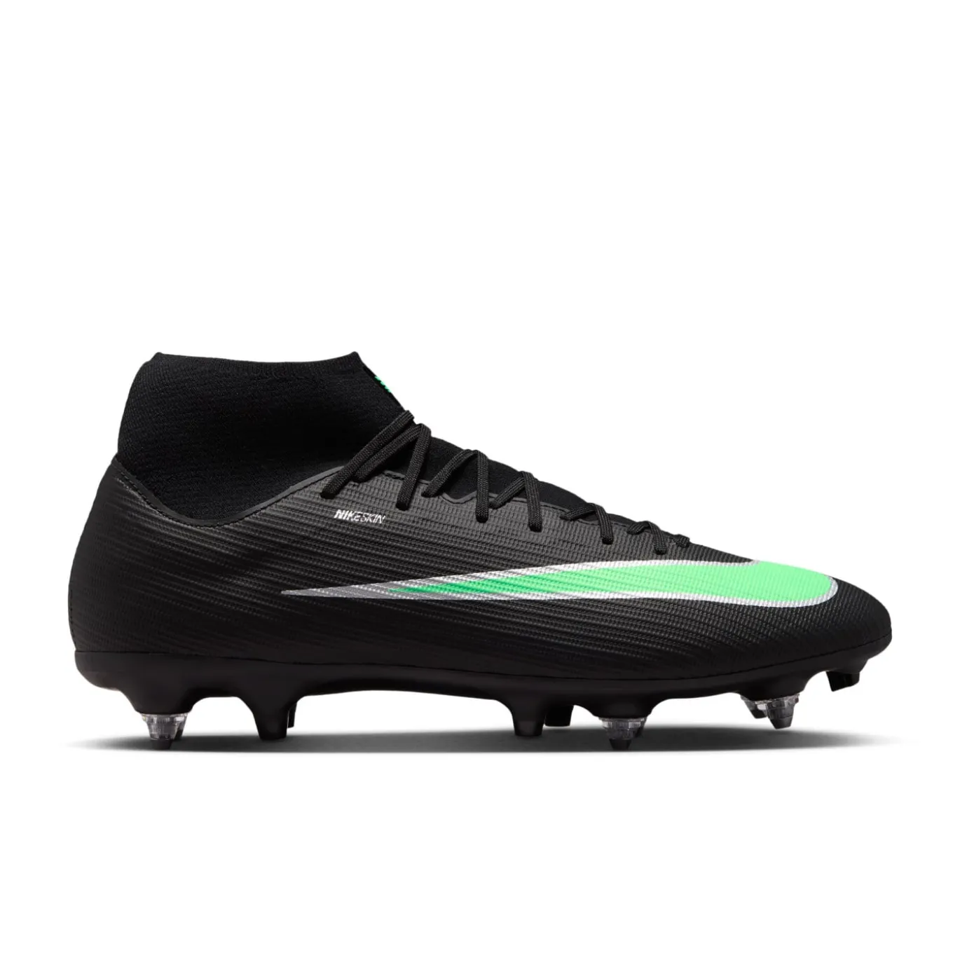 Nike Mercurial Superfly 11 Academy IJzeren-Nop Voetbalschoenen (SG) Anti-Clog Zwart Felgroen Zilvergrijs