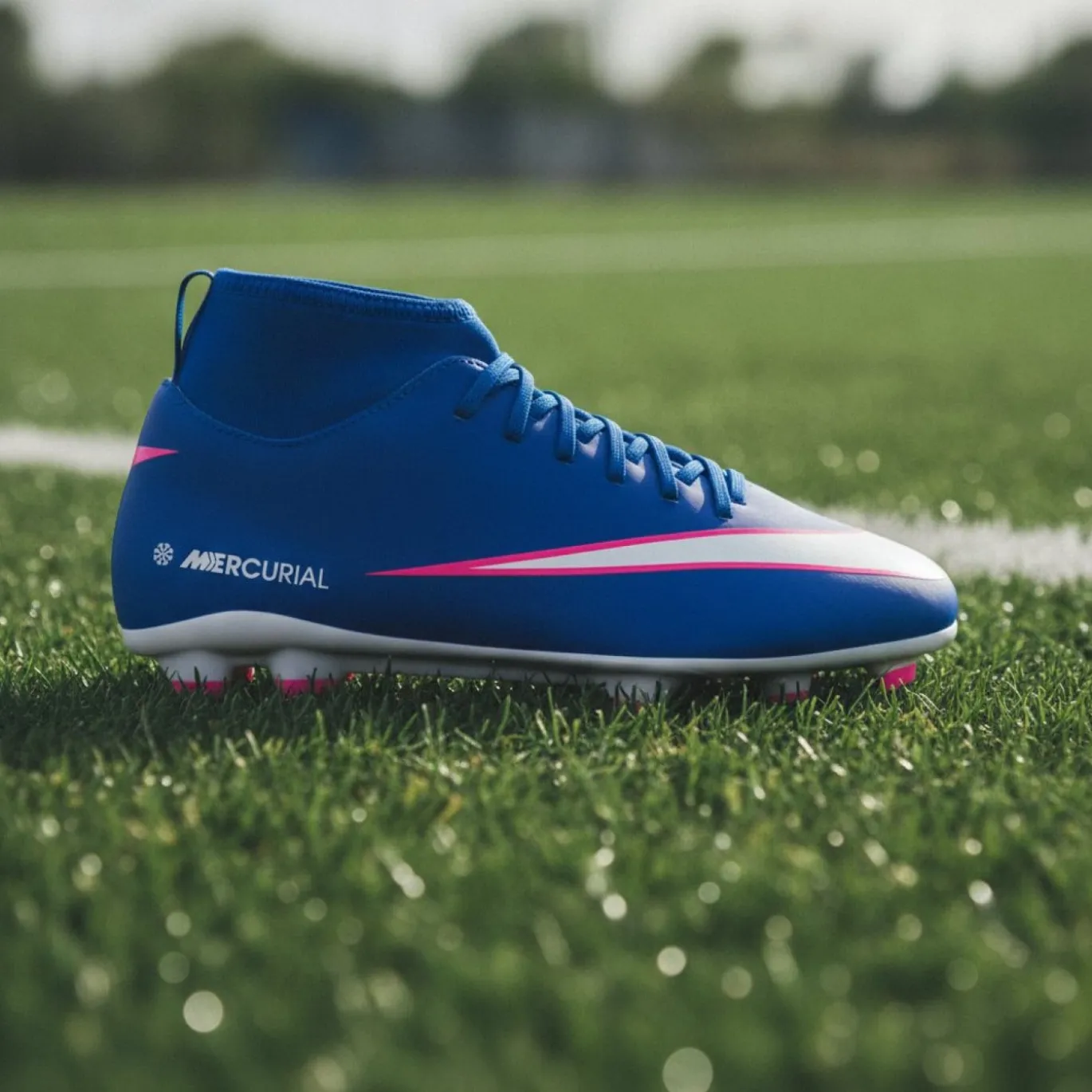 Nike Mercurial Superfly 10 Club Gras / Kunstgras Voetbalschoenen (MG) Kids Blauw Wit Felroze