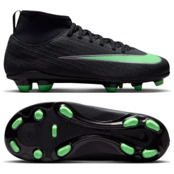 Nike Mercurial Superfly 11 Club Gras / Kunstgras Voetbalschoenen (MG) Peuters/Kleuters Zwart Felgroen Zilvergrijs
