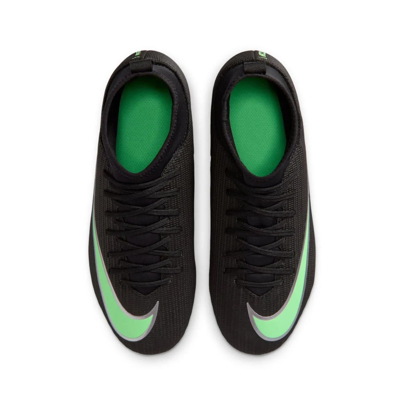 Nike Mercurial Superfly 11 Club Gras / Kunstgras Voetbalschoenen (MG) Kids Zwart Felgroen Zilvergrijs